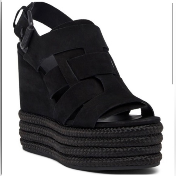 AllSaints Marzee Wedge Sandals - Picture 2 of 9